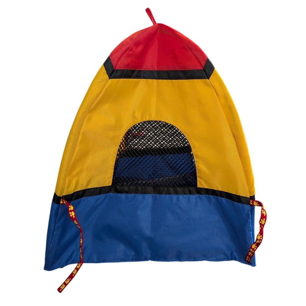 VTG BABW Build A Bear Workshop Camping Tent Red Yellow Blue 17"